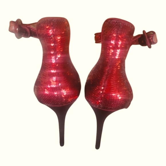 David Tutera Zaya Elegant Burgundy Bridal Sparkle Strapy Women's Heels Sz 8.5 - Picture 3 of 8